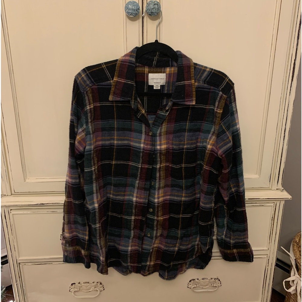 American eagle size small boyfriend fit flannel shirt